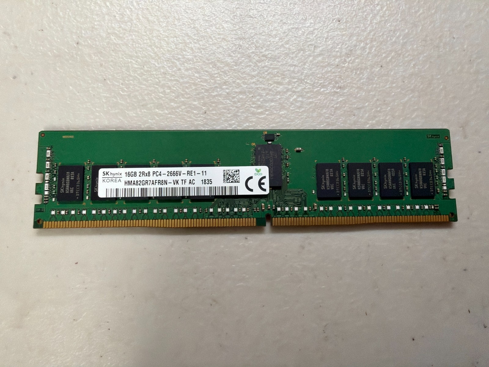 Hynix 16GB PC4-2666V 2Rx8 DDR4 ECC REG RDIMM Server Memory HMA82GR7AFR8N-VK Hynix 16GB PC4-2666V 2Rx8 DDR4 ECC REG RDIMM Server Memory HMA82GR7AFR8N-VK