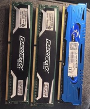 Lot Of 3 DDR3 Gaming RAM Crucial Ballistix GSkill 12GB Desktop Memory Untested picture