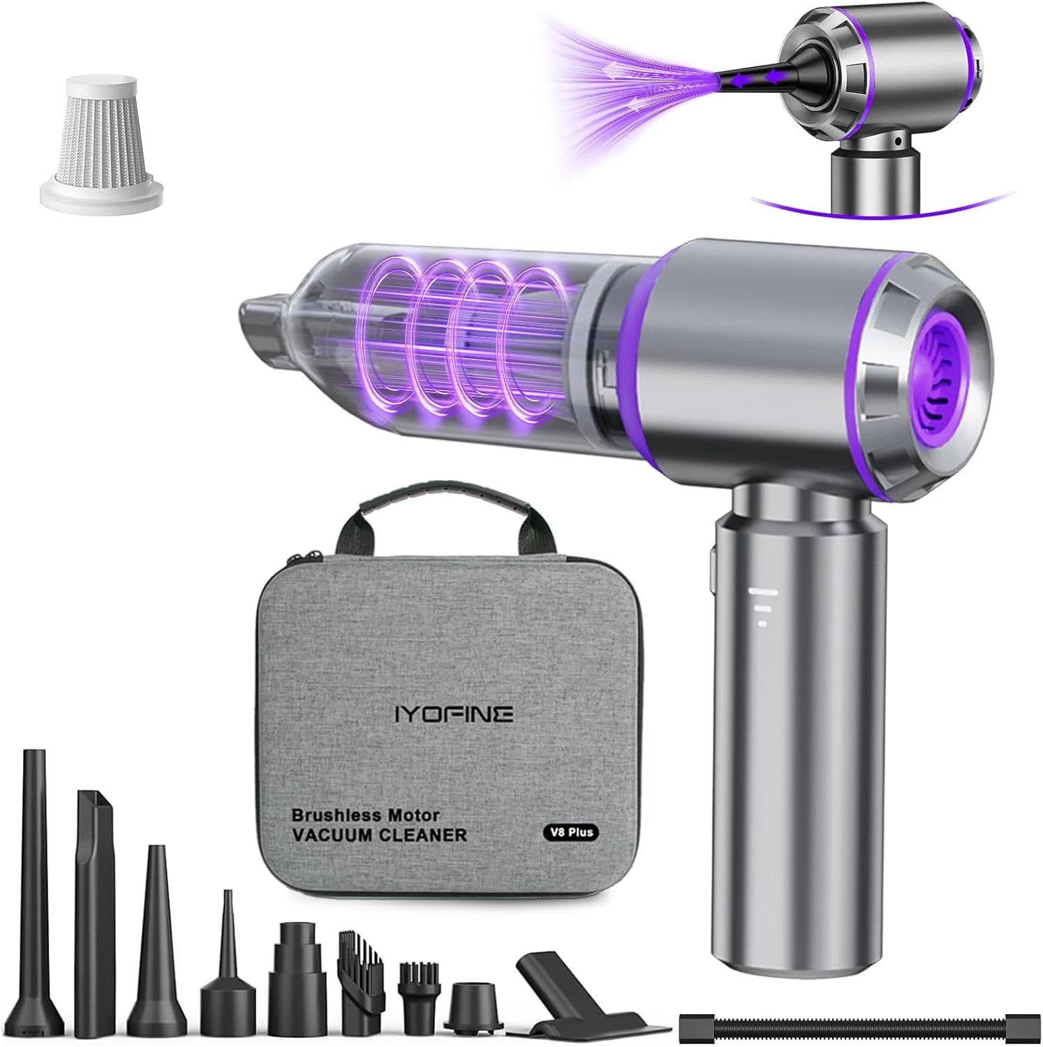 Vacuum/Air Duster Super Power Mini Car Vacuum Cleaner 4-in-1 air Blower Gun Vacuum/Air Duster Super Power Mini Car Vacuum Cleaner 4-in-1 air Blower Gun