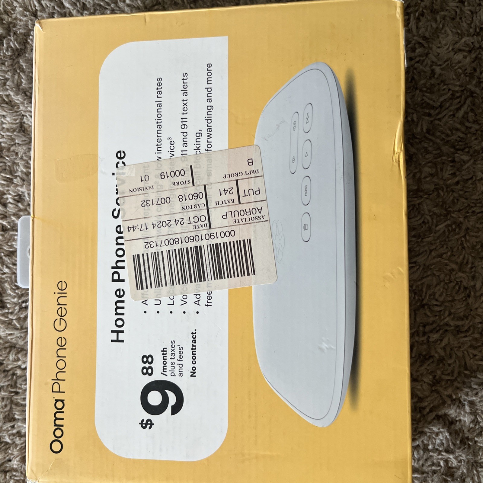 Ooma Phone Genie VoIP Home Phone Service Adapter Device, White