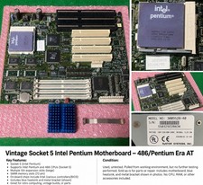 Vintage Socket 5 Motherboard Intel Pentium 120MHz A80502-120 AT ISA PCI Tested picture
