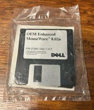 Vintage Dell Logitech OEM Enhanced MouseWare 8.02a Floppy Disks P/N 2729C SEALED picture