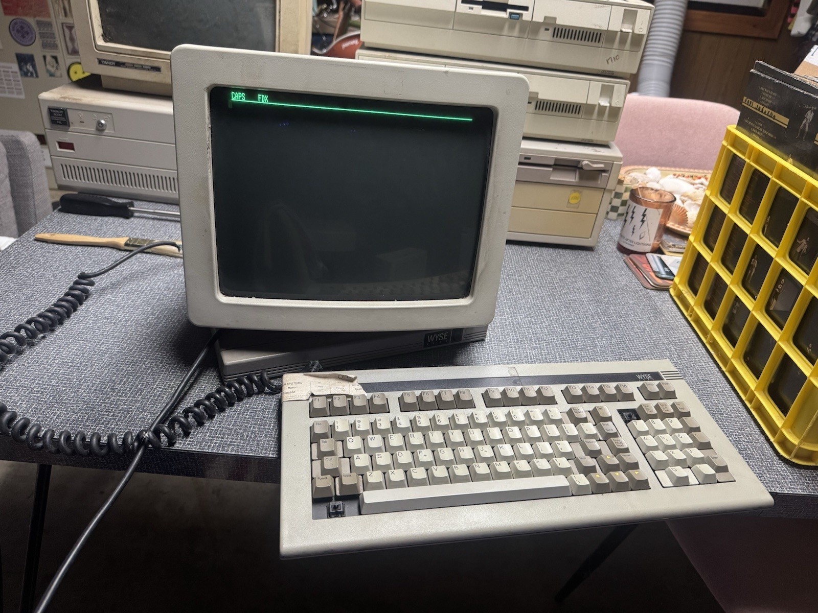 Wyse Terminal Wy-50 With Cherry Mx Keyboard  Vintage CRT  Monitor WORKS