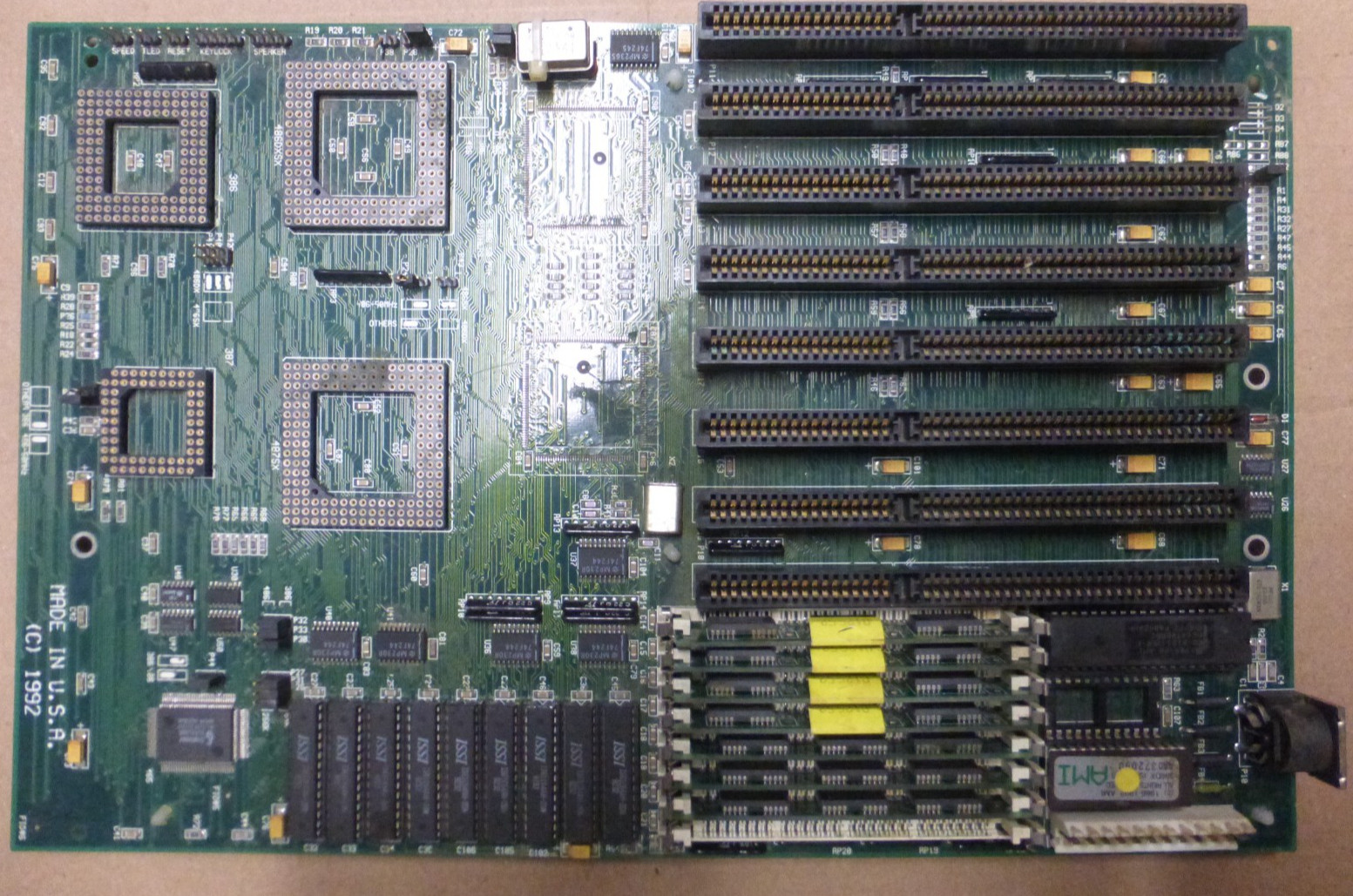 AMI Motherboard AMD 386 CPU Ceramic 386 BIOS Vintage 1992