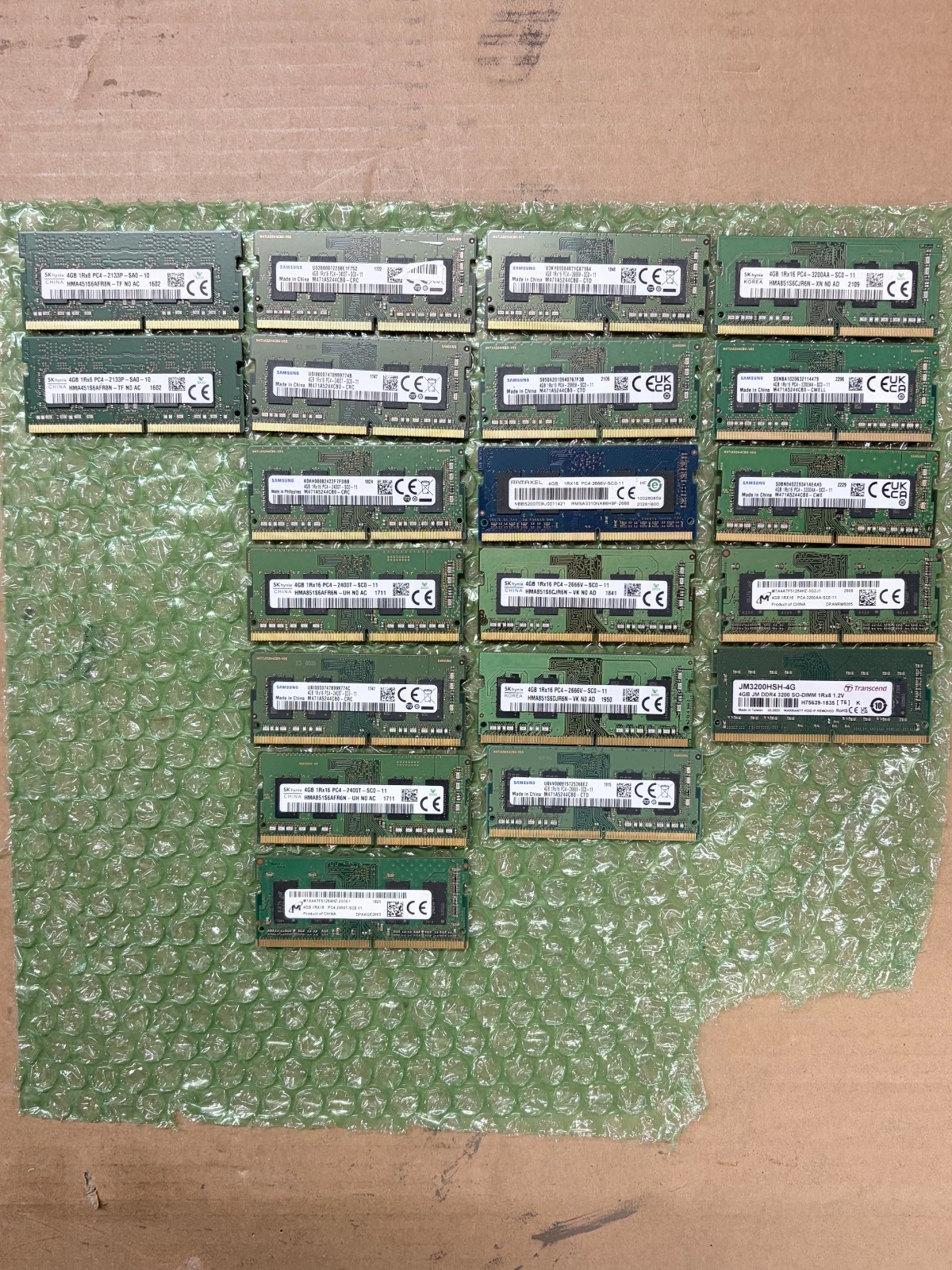 Lot Of 20 Mixed Brands And MODELS 4GB PC4 LAPTOP MEMORY RAM - 