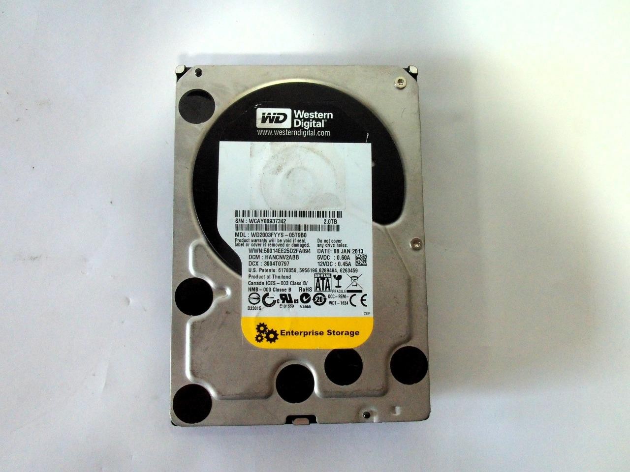 Western Digital WD2003FYYS-05T9B0 2TB 7.2K SATA 3.5'' Enterprise Hard Drive Western Digital WD2003FYYS-05T9B0 2TB 7.2K SATA 3.5'' Enterprise Hard Drive