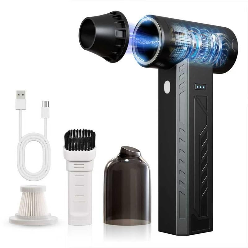 High-Power Cordless Air Duster 480,000 RPM - Rechargeable, Adjustable Speed, Tur High-Power Cordless Air Duster 480,000 RPM - Rechargeable, Adjustable Speed, Tur