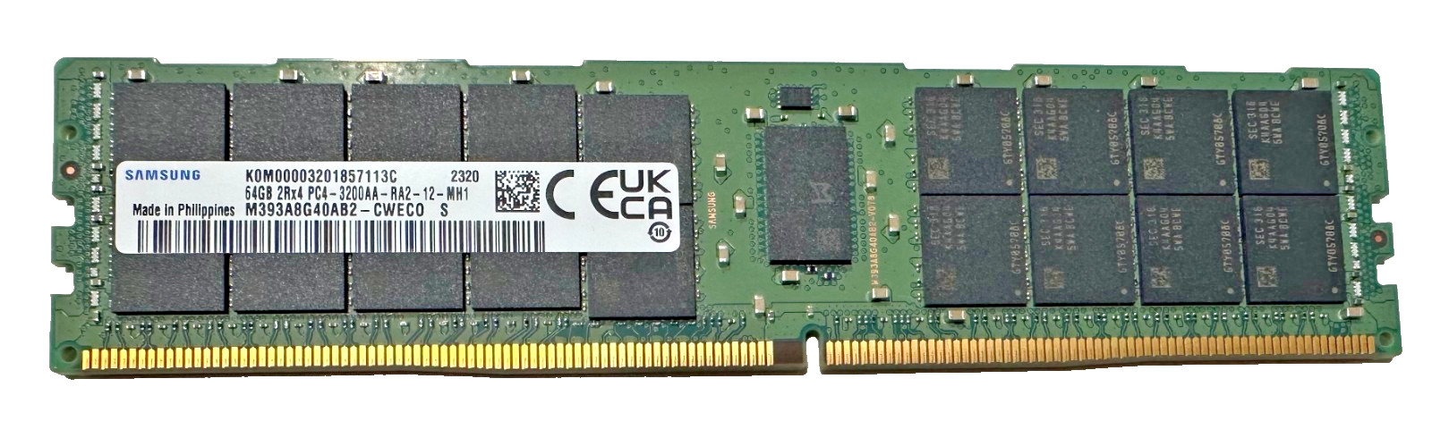 Samsung M393A8G40AB2-CWE 64GB PC4-25600 (DDR4-3200) RDIMM Memory