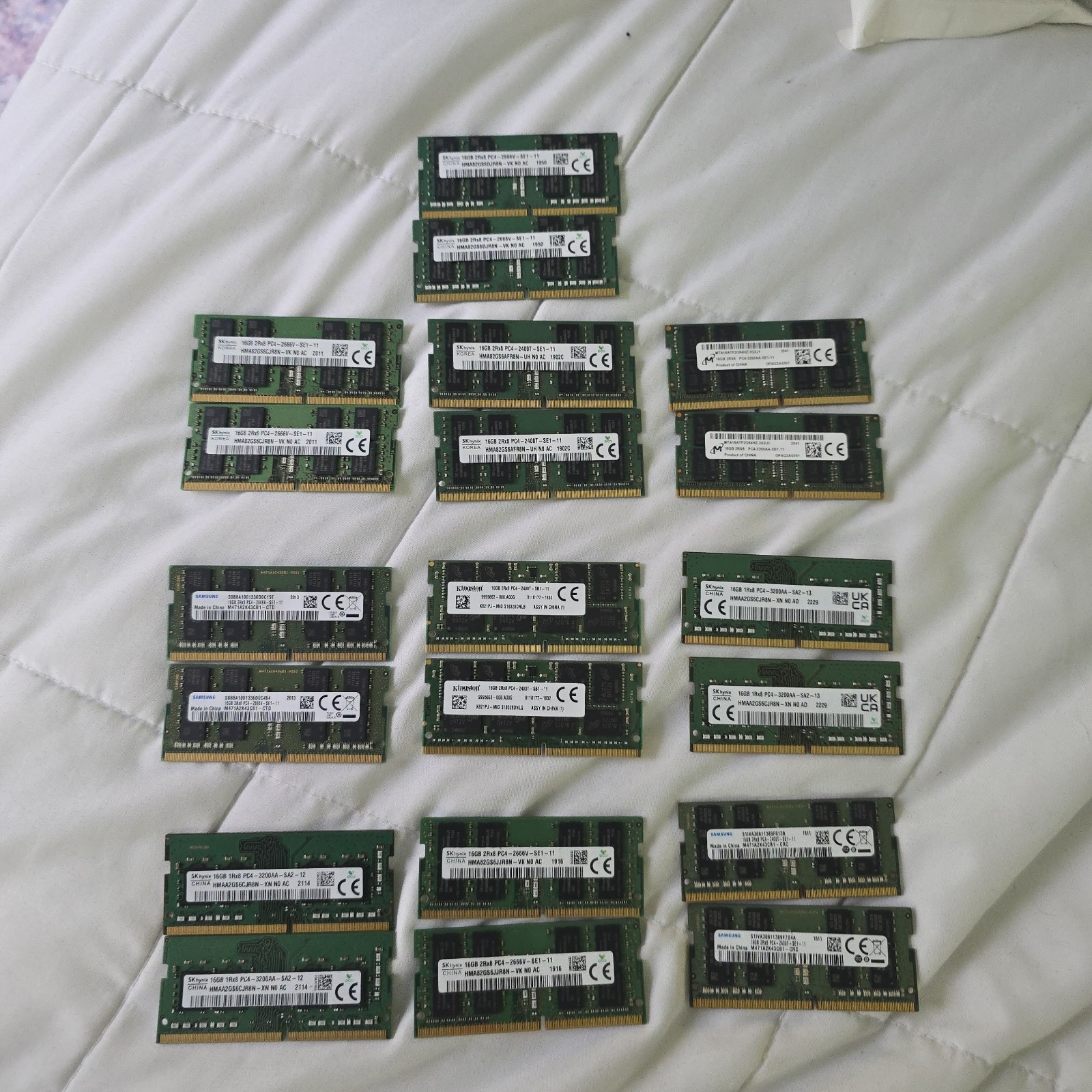 Single Lot: DDR4 16GB SODIMM Various Brands & Speeds