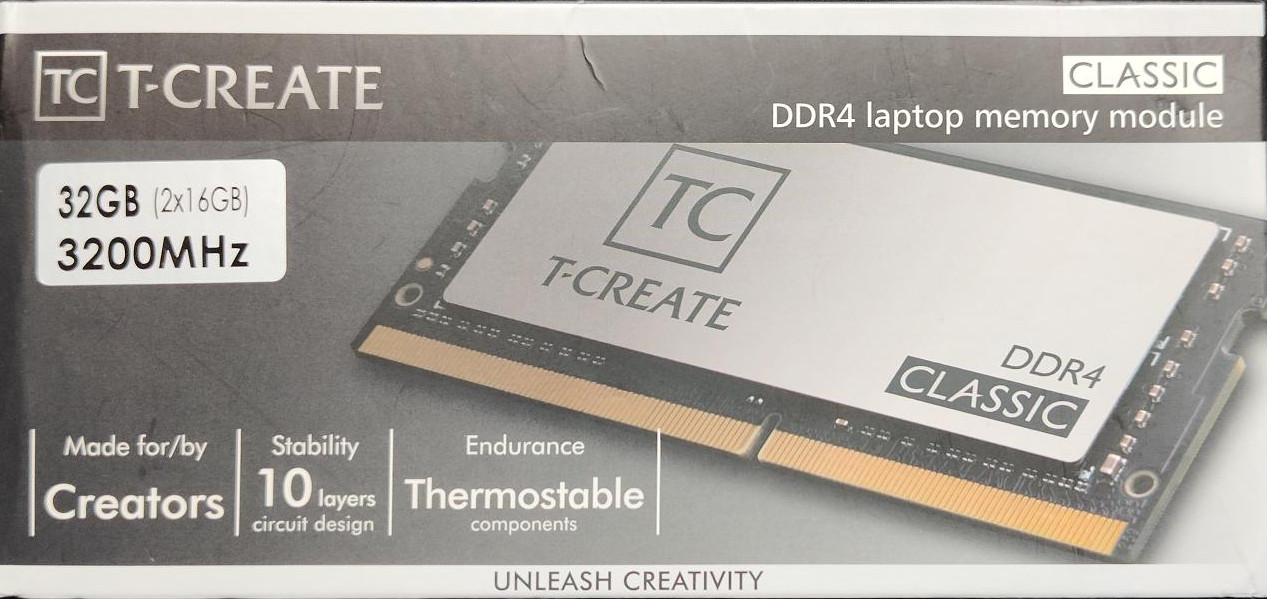 TEAMGROUP T-CREATE CLASSIC 32GB (2x16GB) DDR4-3200 SO-DIMM Non-ECC TEAMGROUP T-CREATE CLASSIC 32GB (2x16GB) DDR4-3200 SO-DIMM Non-ECC