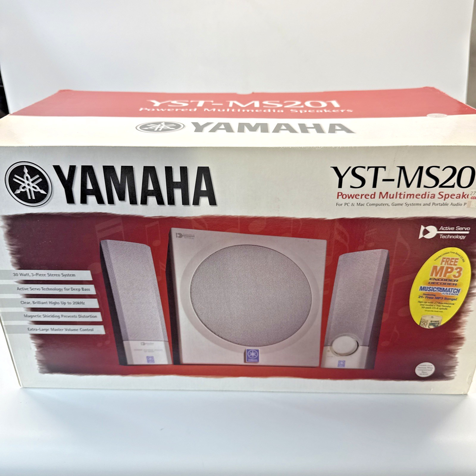 Vintage Yamaha YST-MS201 Powered Computer Multimedia Speakers 2.1 Vintage Yamaha YST-MS201 Powered Computer Multimedia Speakers 2.1