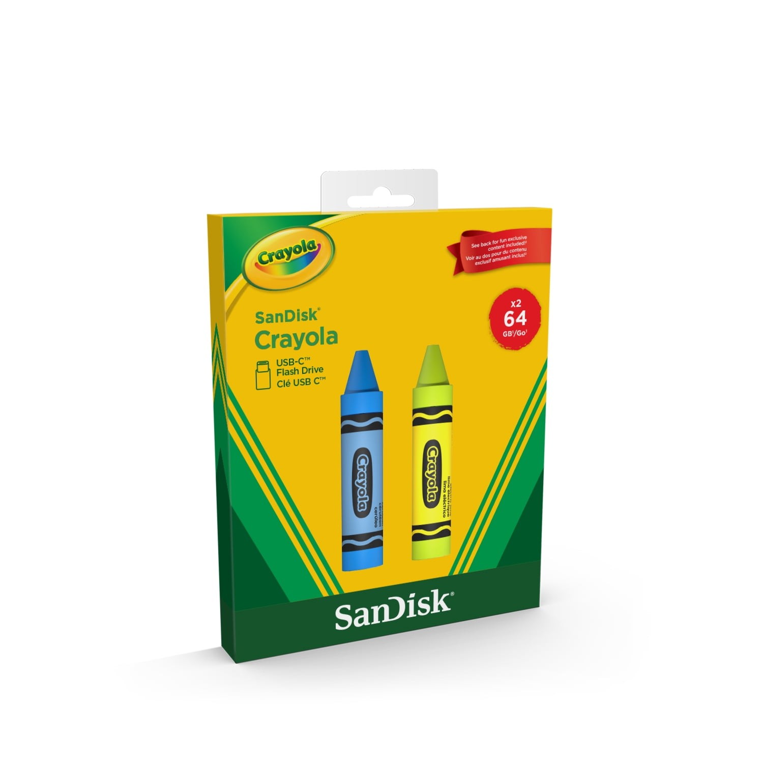 Sandisk Crayola 64GB USB-C Flash Drive, 2pk Cerulean Blue and Electric Lime, Sandisk Crayola 64GB USB-C Flash Drive, 2pk Cerulean Blue and Electric Lime,