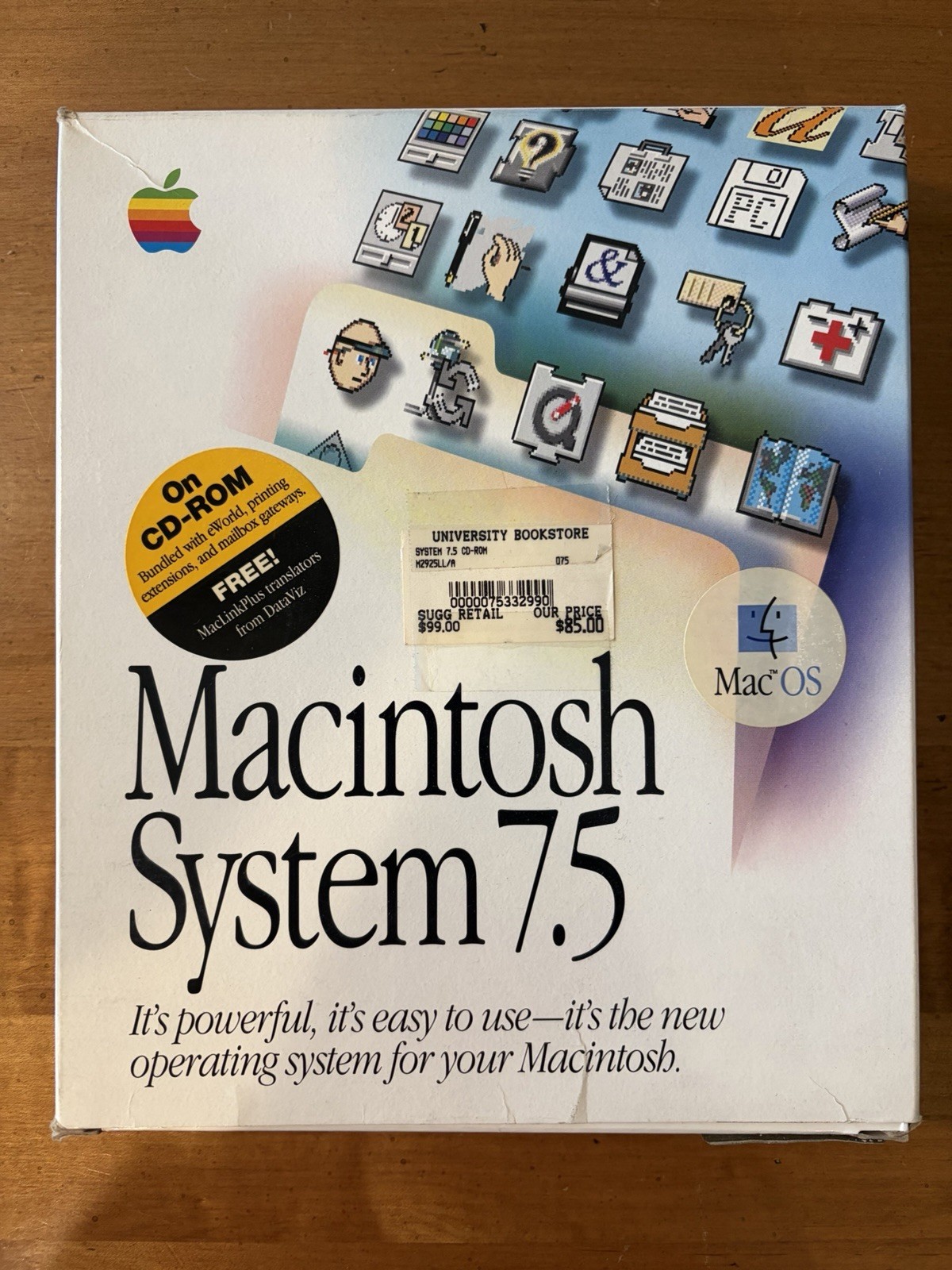 Apple Macintosh System 7.5 Vintage 1994 Mac OS 2 Original CDs Box Manual Apple Macintosh System 7.5 Vintage 1994 Mac OS 2 Original CDs Box Manual