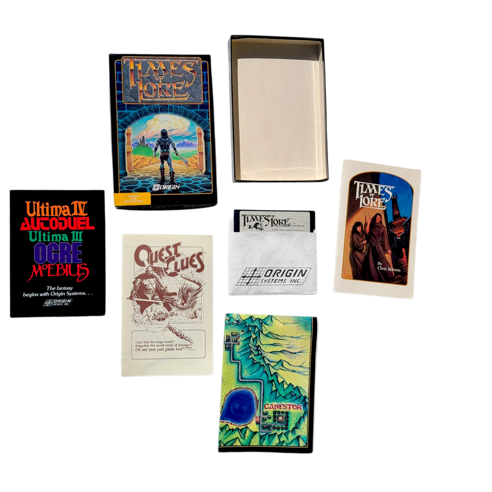 Times of Lore C64 Commodore 64/128K Complete Big Box Origin Map Disk UNTESTED Times of Lore C64 Commodore 64/128K Complete Big Box Origin Map Disk UNTESTED