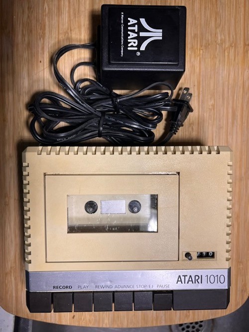 Atari 1010 Cassette Recorder/Player, Power Adapter. Partial function.