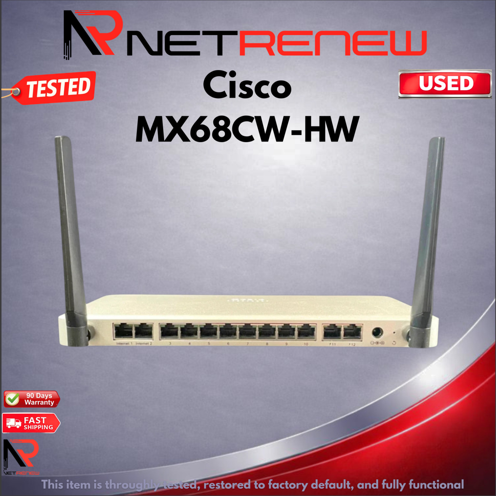 Cisco  MX68CW-HW Cloud Security Appliance Firewall w/ Antenna