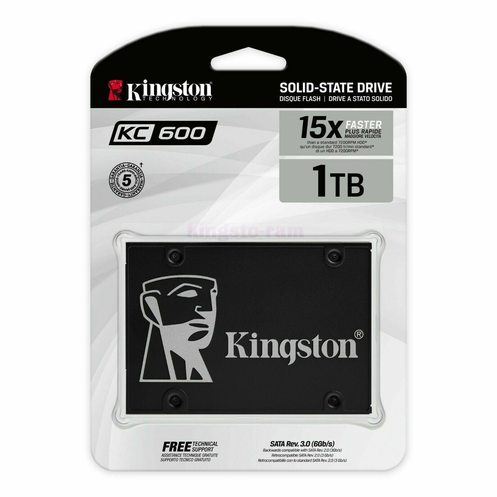 Kingston 2.5 inch SSD KC600 1TB 2TB Solid State Drive SKC600MS lot New