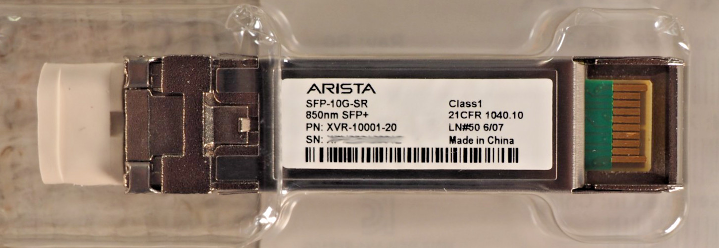 Arista SFP-10G-SR 10GBASE-SR XVR-10001-20 850nm SFP+ Optical Transceiver