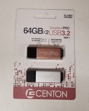 Centon USB 3.0 Flash Drives, 64GB, Silver/RSG, Pack Of 2 Flash Drives picture