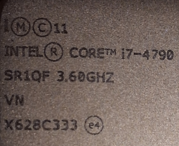 Intel core i7-4790 CPU Intel core i7-4790 CPU