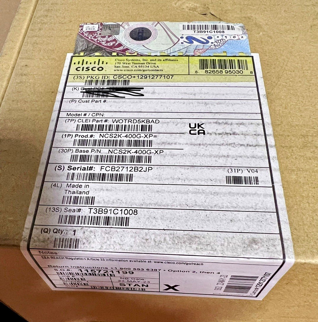 Cisco NCS2K-400G-XP Wireless Access Point Module, Wired RJ-45, Brown Box
