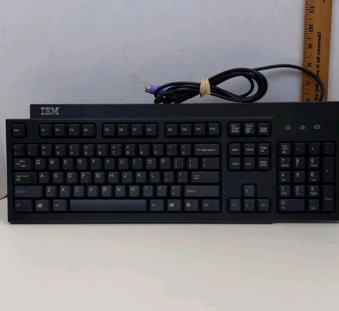IBM KB-9910 PS2 Keyboard Black Full Size Wired OEM 37L2551 Classic PC Tested IBM KB-9910 PS2 Keyboard Black Full Size Wired OEM 37L2551 Classic PC Tested