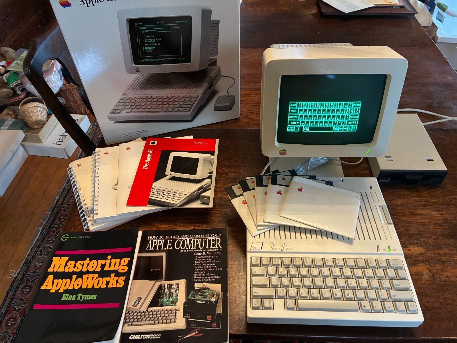 Vintage Working Apple IIc and Monitor. With Packaging. A collector's dream Vintage Working Apple IIc and Monitor. With Packaging. A collector's dream
