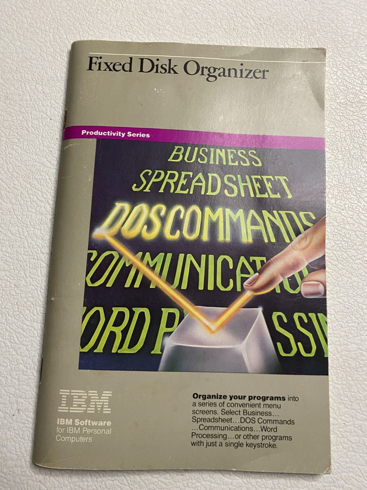 Vintage 1983 IBM Fixed Disk Organizer Manual Productivity Series No Disk Vintage 1983 IBM Fixed Disk Organizer Manual Productivity Series No Disk