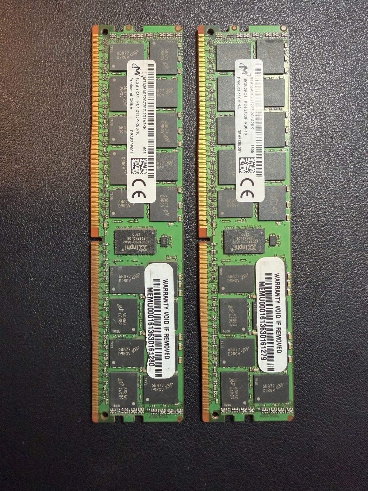 Micron MTA36ASF2G72PZ-2G1A2KK 16GB 2133P DDR4 ECC Server Memory (LOT OF 2) Micron MTA36ASF2G72PZ-2G1A2KK 16GB 2133P DDR4 ECC Server Memory (LOT OF 2)