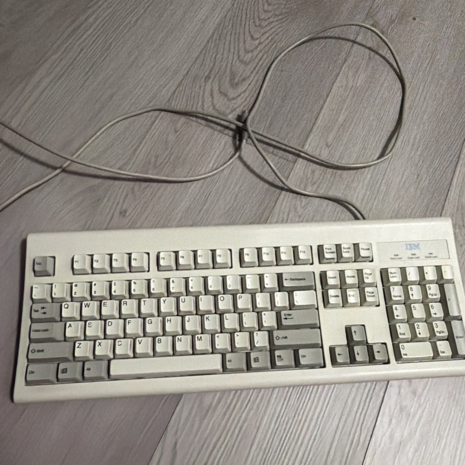 Vintage IBM KB-8923  Wired Keyboard Gray White Retro Gaming