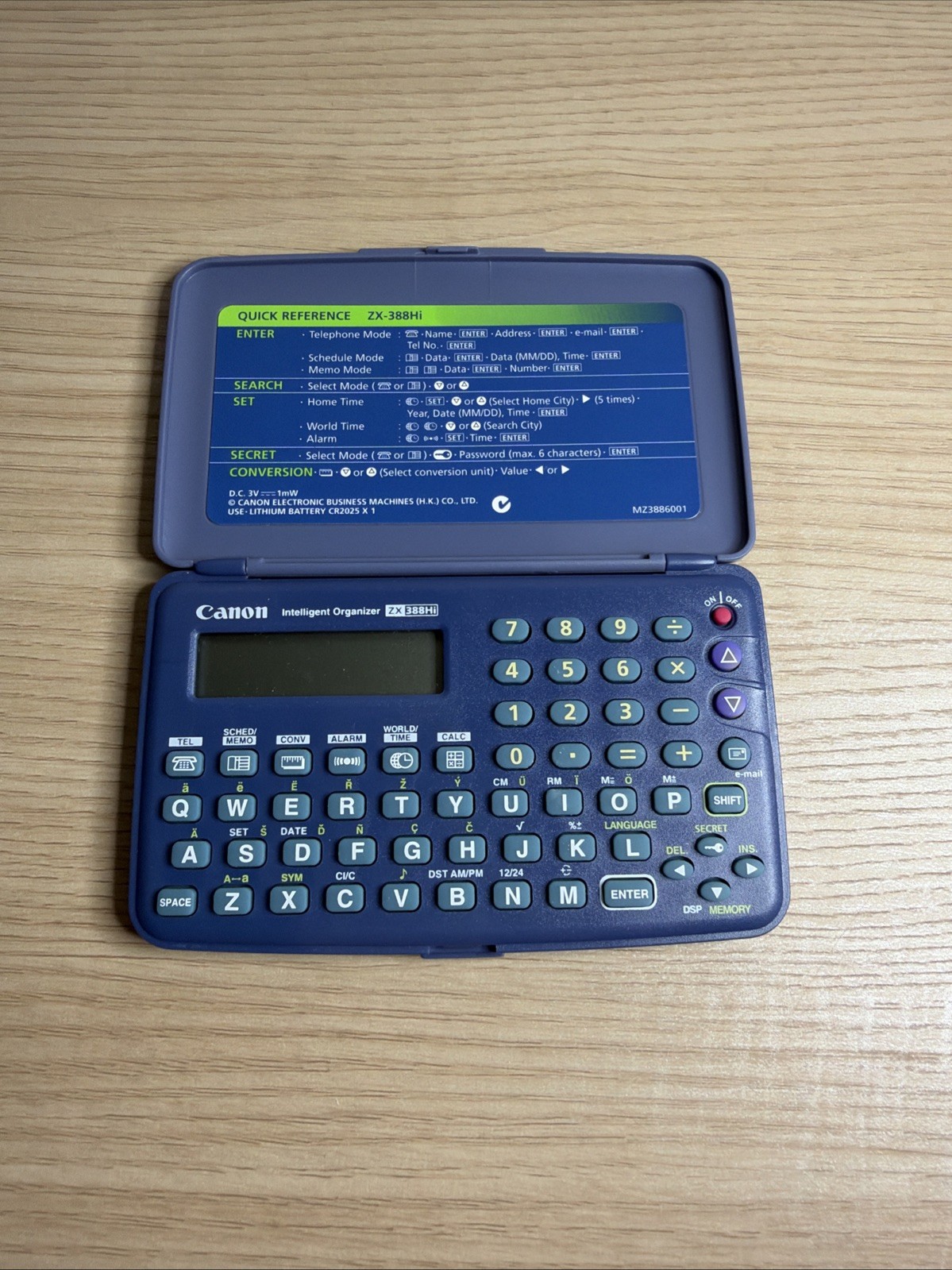Vintage Canon Intelligent Organizer ZX-388Hi Calculator, Tested & Working