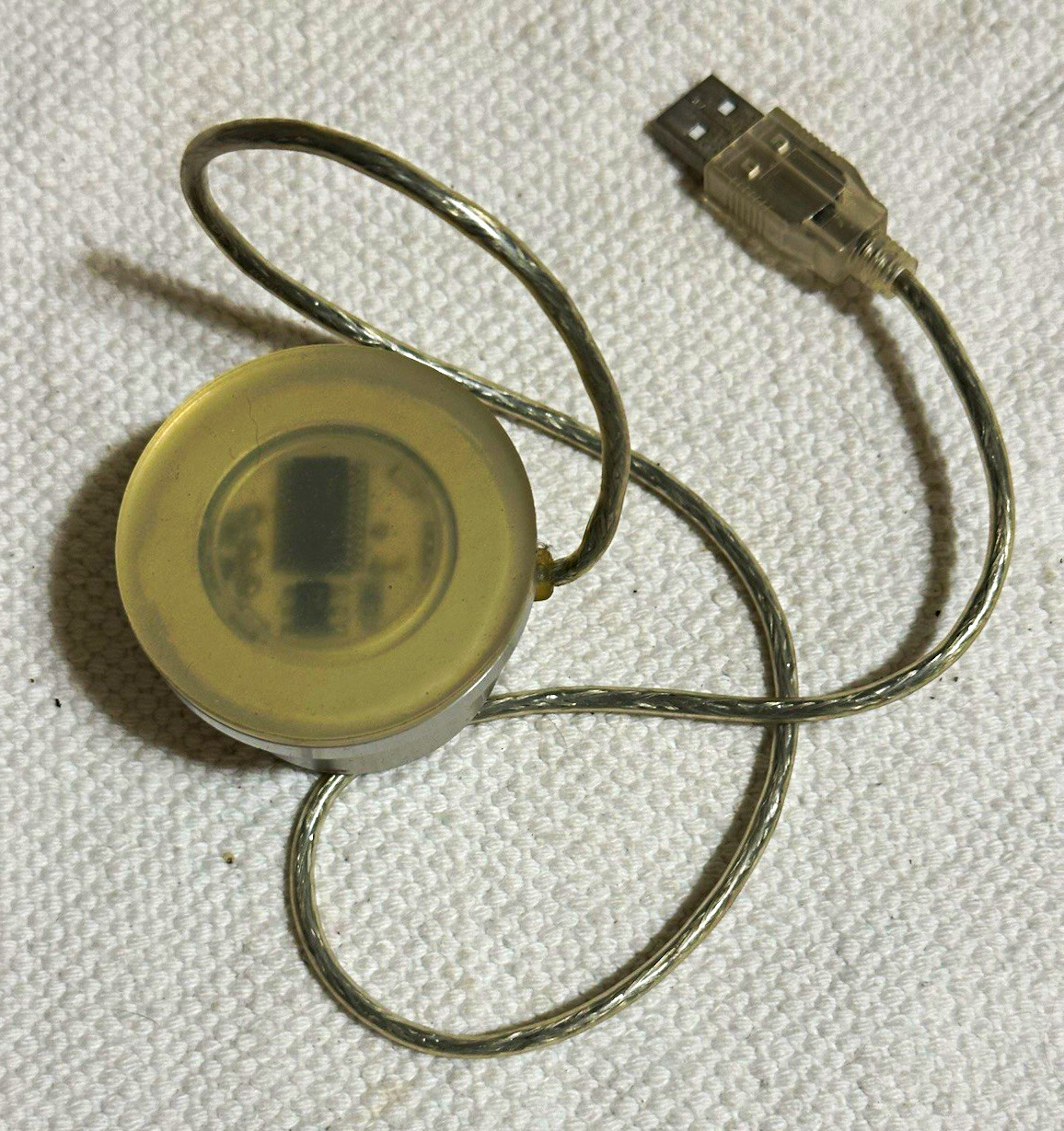 Vintage Griffin Technology GLO G Round Aluminum USB Light Blue LED Collectible