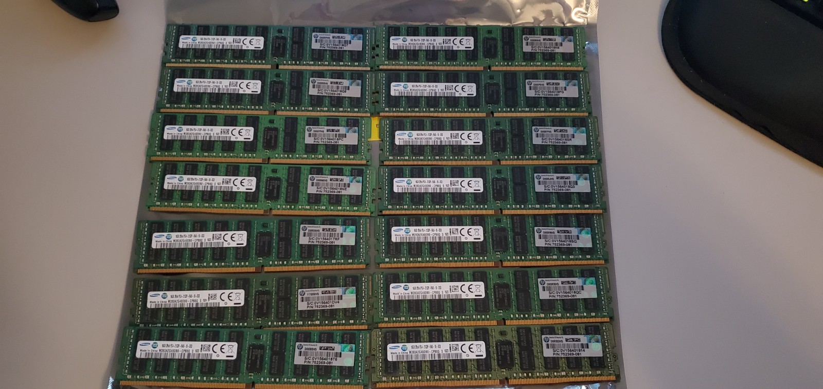 Samsung 16GB 2Rx4 PC4 2133 DDR4 M393A2G40DB0-CPB (lot of 14)