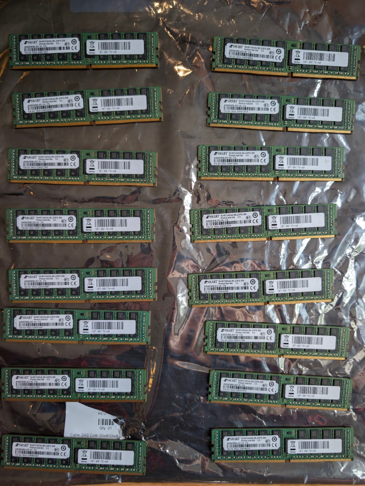 NetApp SMART SHB724G4LML23P2-SB 32GB DDR4 Server RAM, Lot of 16