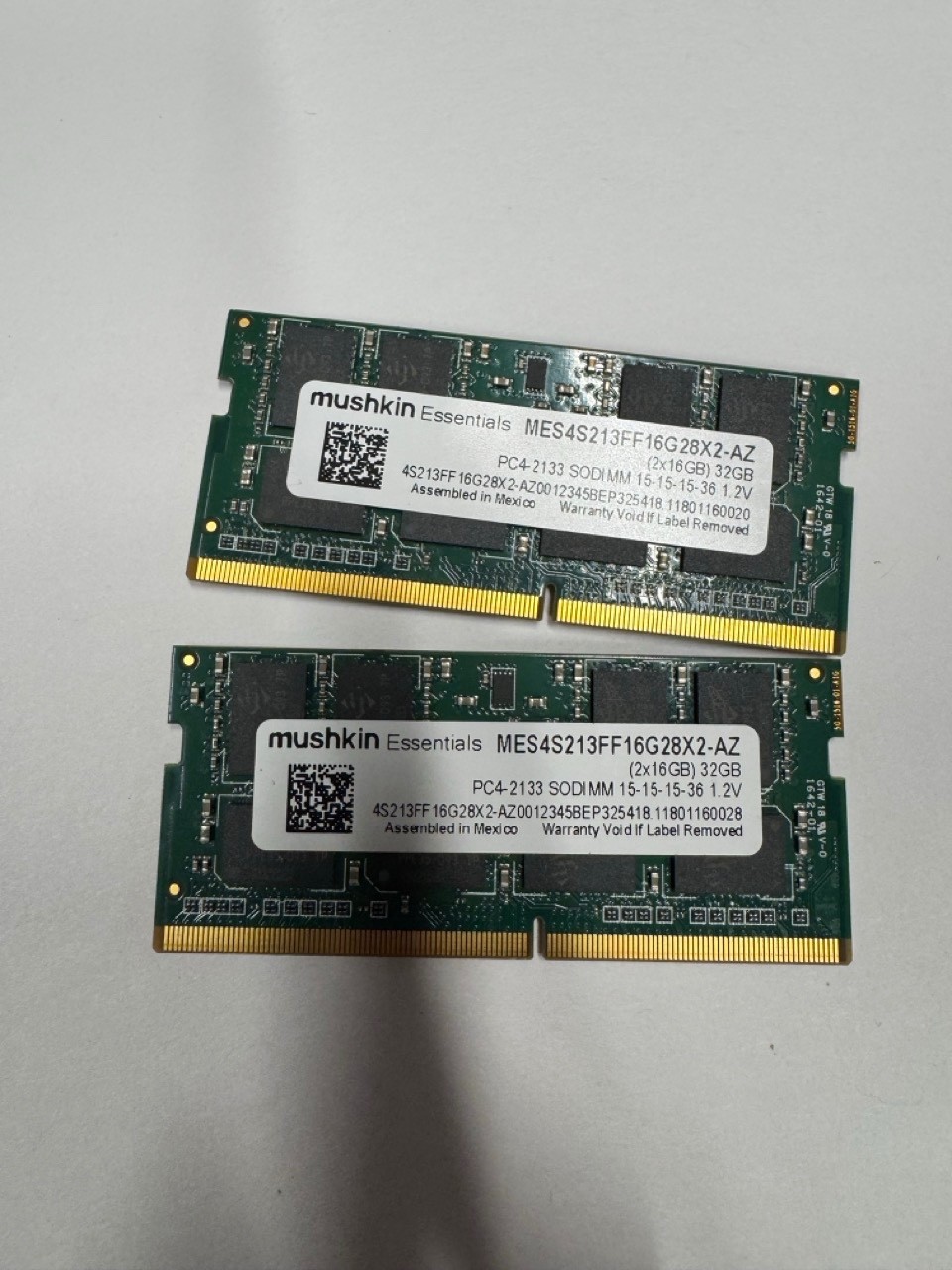 MUSHKIN 32GB (2x16GB) MES4S213FF16G28X2-AZ DDR4-2133 RAM + Other DDR3 RAM free MUSHKIN 32GB (2x16GB) MES4S213FF16G28X2-AZ DDR4-2133 RAM + Other DDR3 RAM free