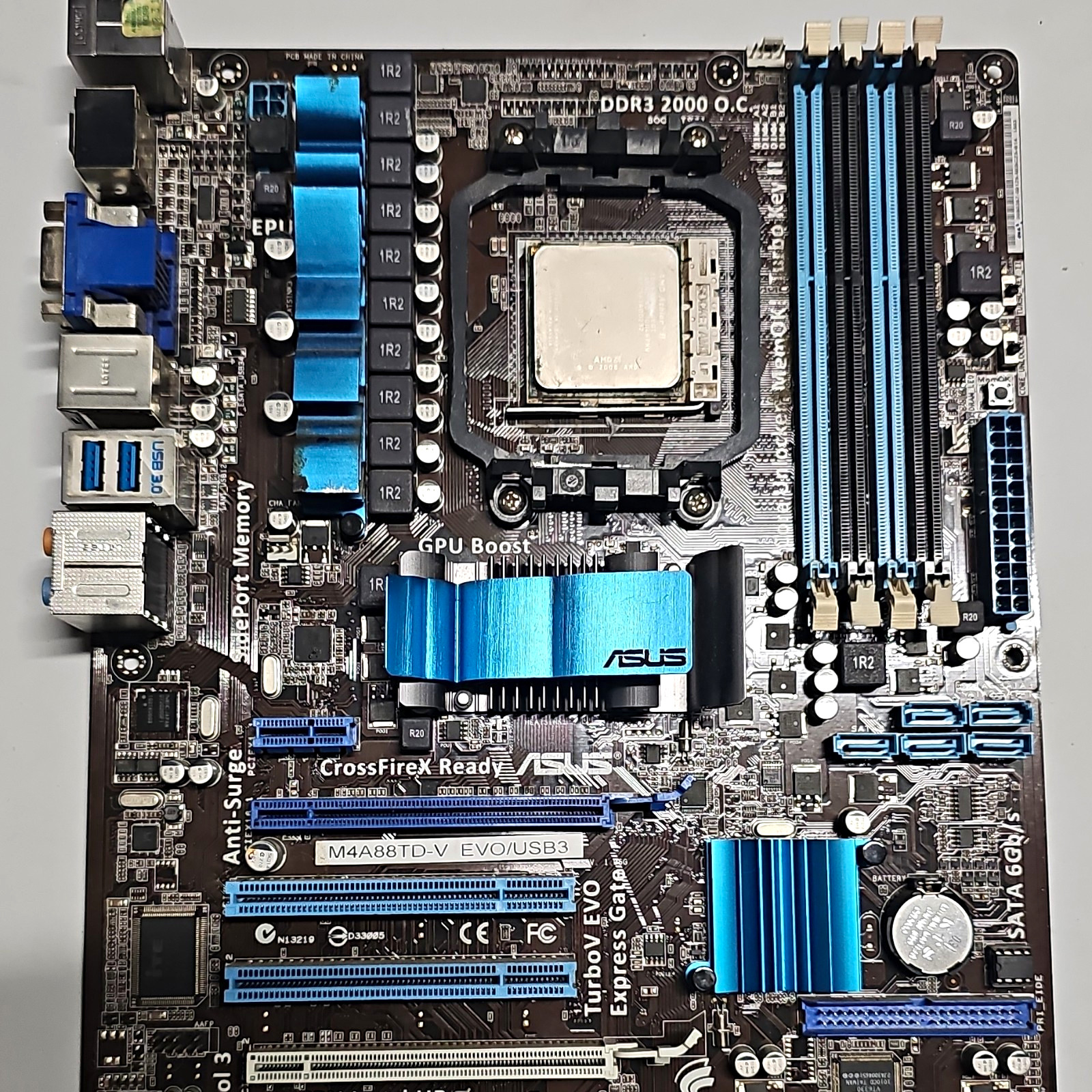 ASUS M4A88TD-V EVO/USB3 ATX Socket AM3 AMD DDR3 4DIMM USB3 DVI VGA Working ASUS M4A88TD-V EVO/USB3 ATX Socket AM3 AMD DDR3 4DIMM USB3 DVI VGA Working