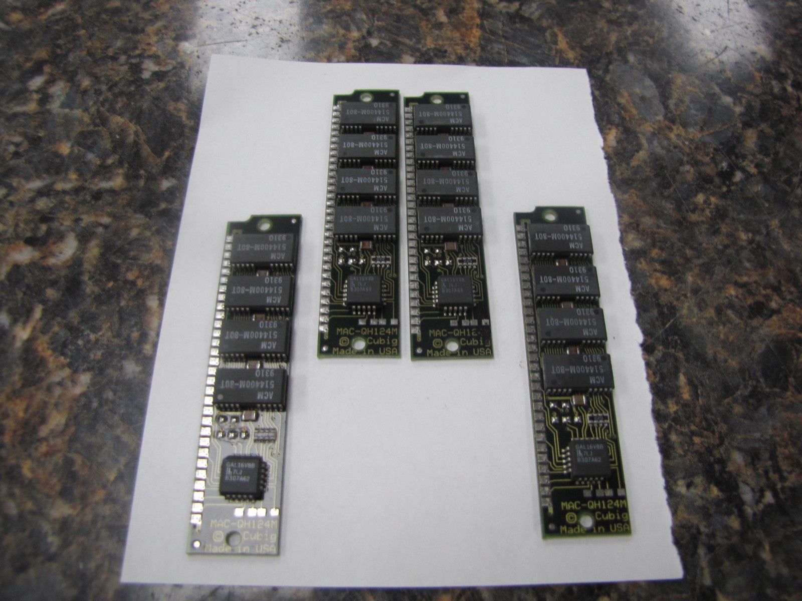 Vintage Lot of (4) Cubig MAC-QH124M- 1992 - 94V-0 RAM Memory Chip