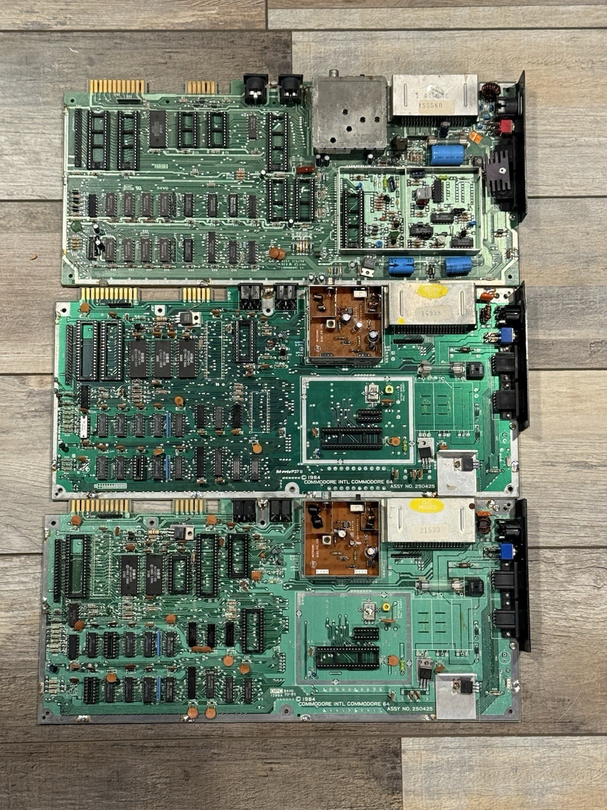 Lot of 3 Commodore 64 motherboards for parts or repair