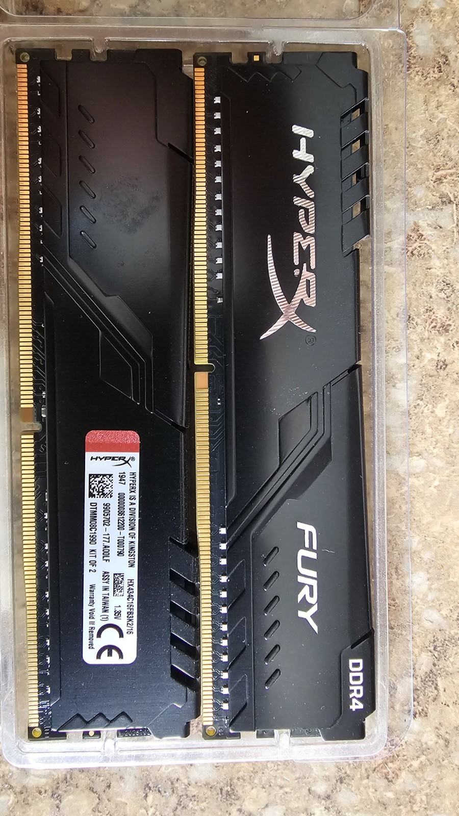 16GB DDR4-3466 RGB Hyper X Fury Kingston 2x8GB HX434C16FB3AK2/16 Deskop Memory