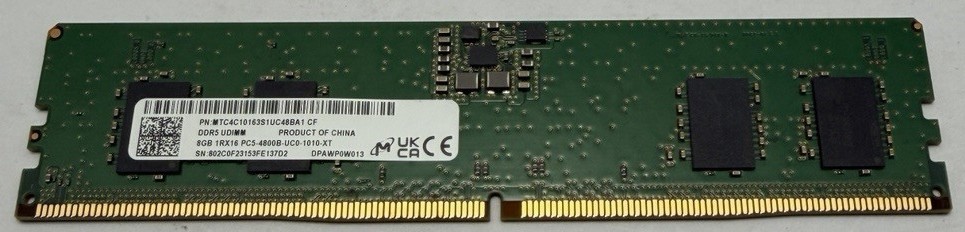 Micron MTC4C10163S1UC48BA1 8GB RAM DDR5 4800MHz