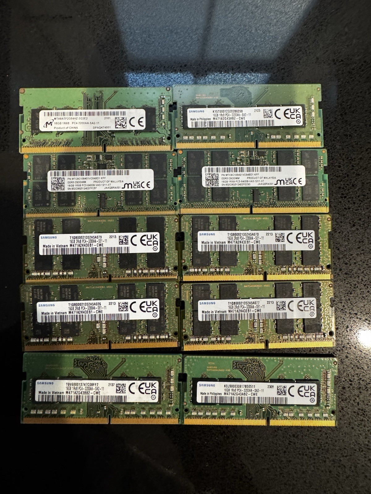 Micron 16GB 2RX8 PC4-3200AA MTA18ASF2G72HZ-3G2ECC server Memory RAM(Lot of 10) Micron 16GB 2RX8 PC4-3200AA MTA18ASF2G72HZ-3G2ECC server Memory RAM(Lot of 10)