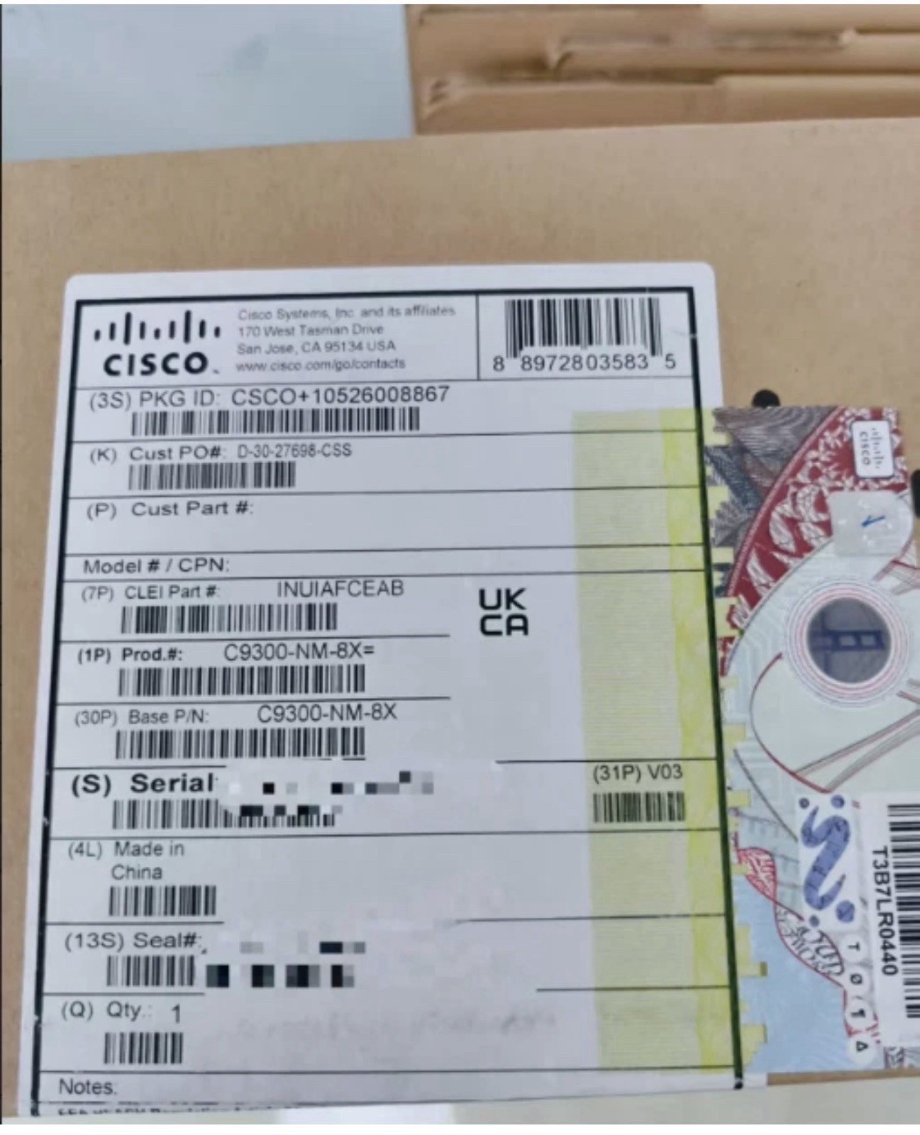 New Sealed Cisco C9300-NM-8X Network Switch Module -NEW SEALED