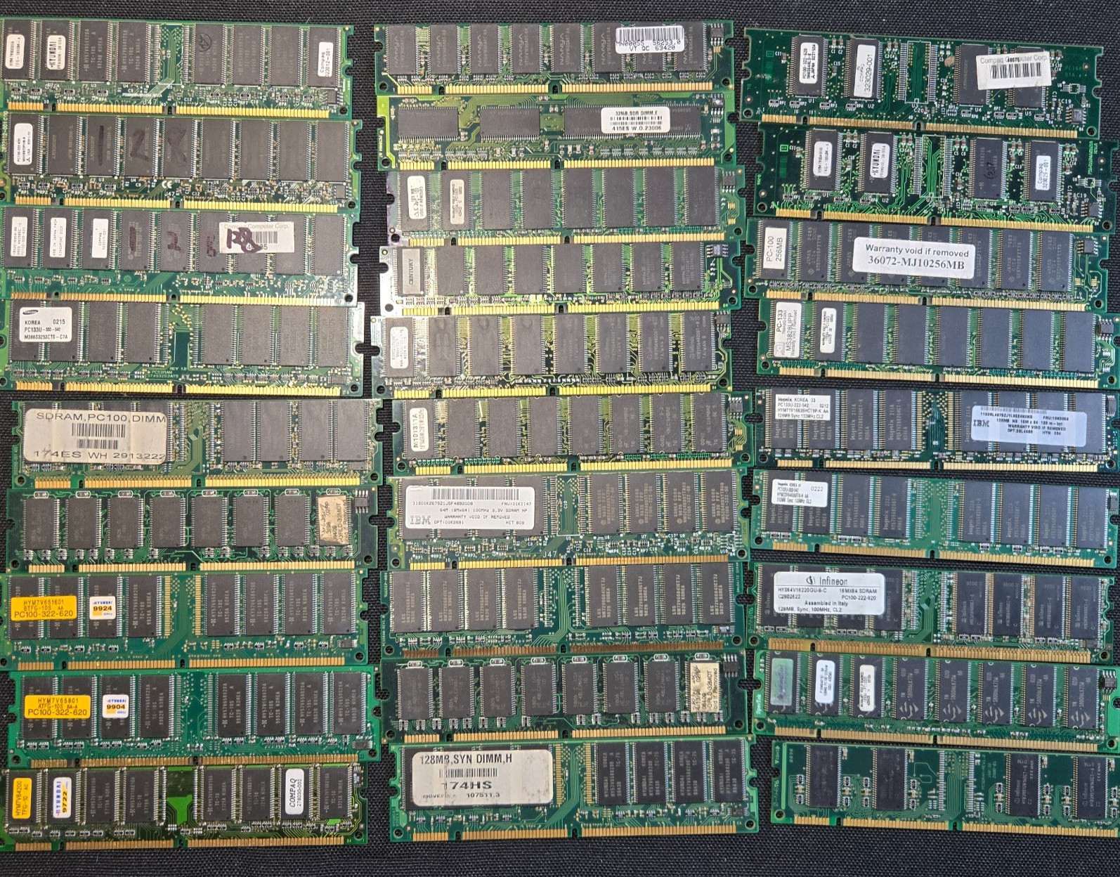 Vintage PC100 PC133 SDRAM Desktop RAM Memory Bulk Lot x28 Mix 64/128/256MB