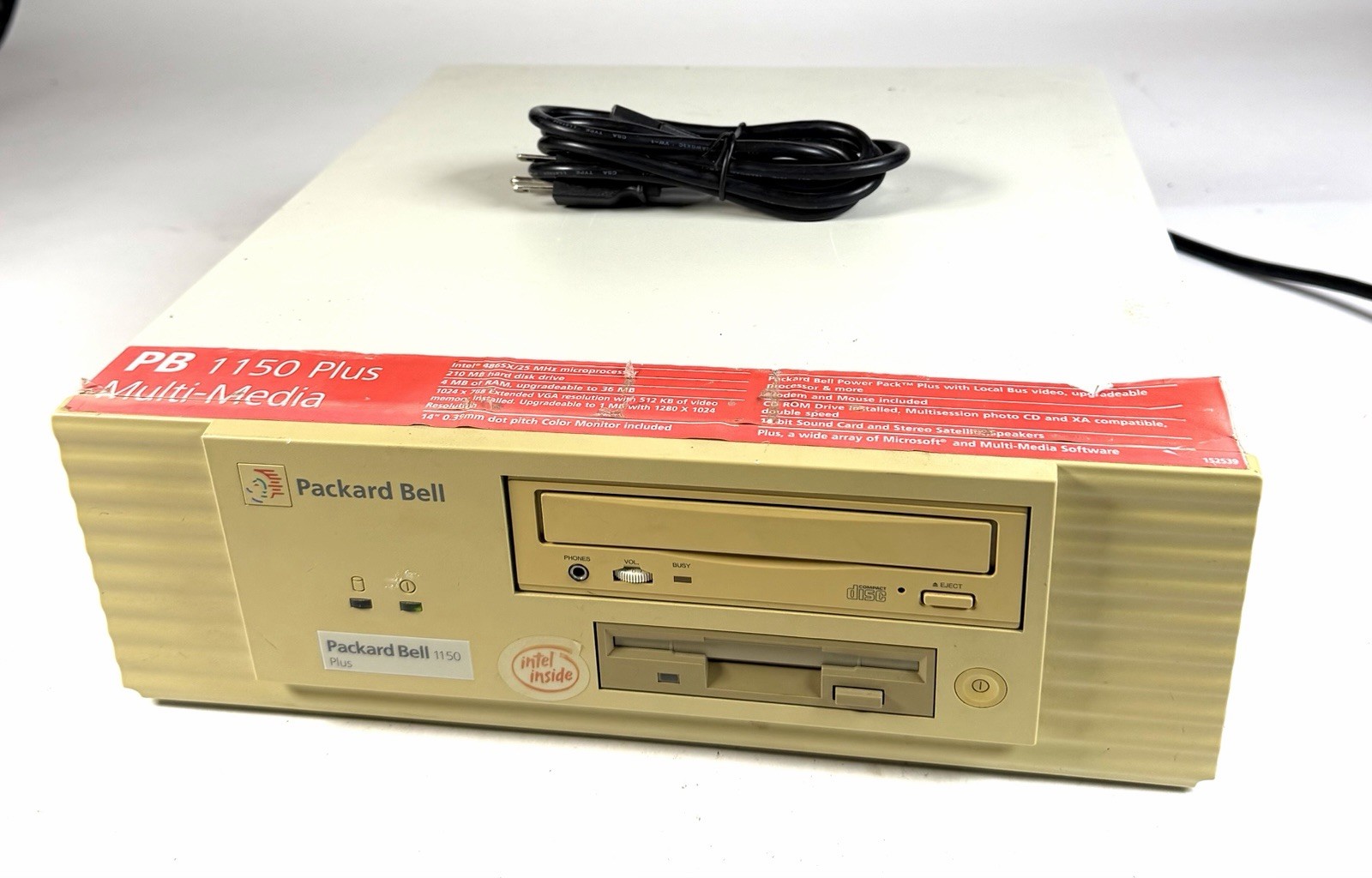 Packard Bell 1150 Plus PB434A Vintage PC Computer Power Tested Packard Bell 1150 Plus PB434A Vintage PC Computer Power Tested