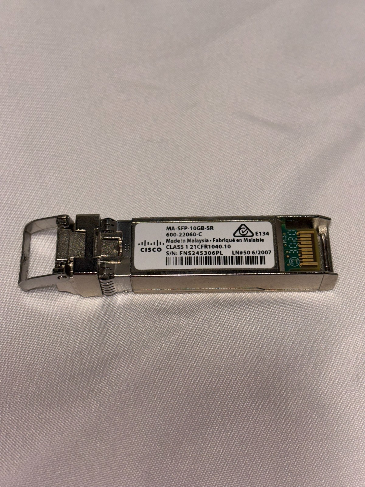 Cisco/Meraki MA-SFP-10GB-SR 10GBASE-SR SFP+ Transceiver 850nm LC MMF