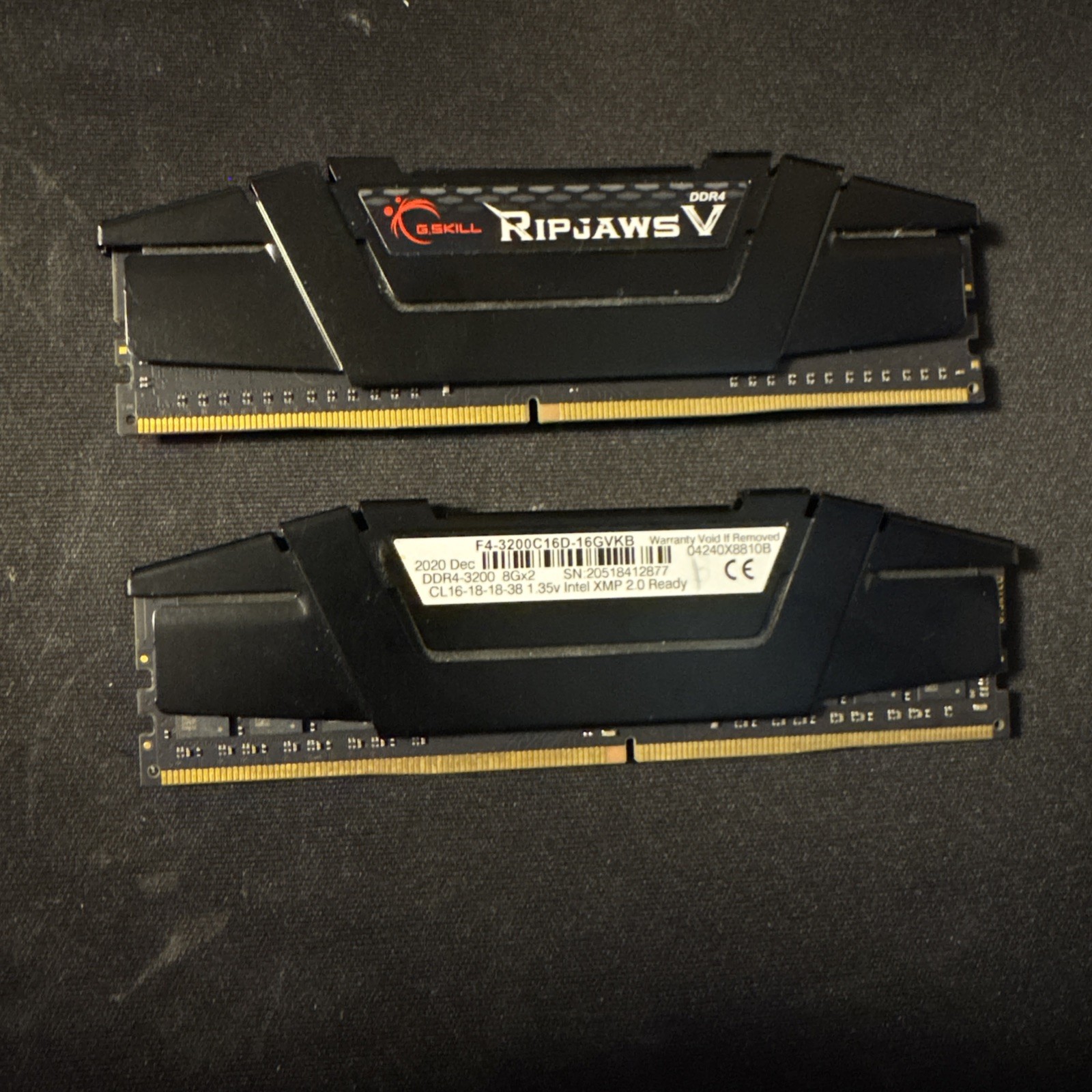 G.Skill RAM Ripjaws V F4-3200C16D-16GVKB 16 GB 2 x 8 GB DDR4 3200 MHz untested