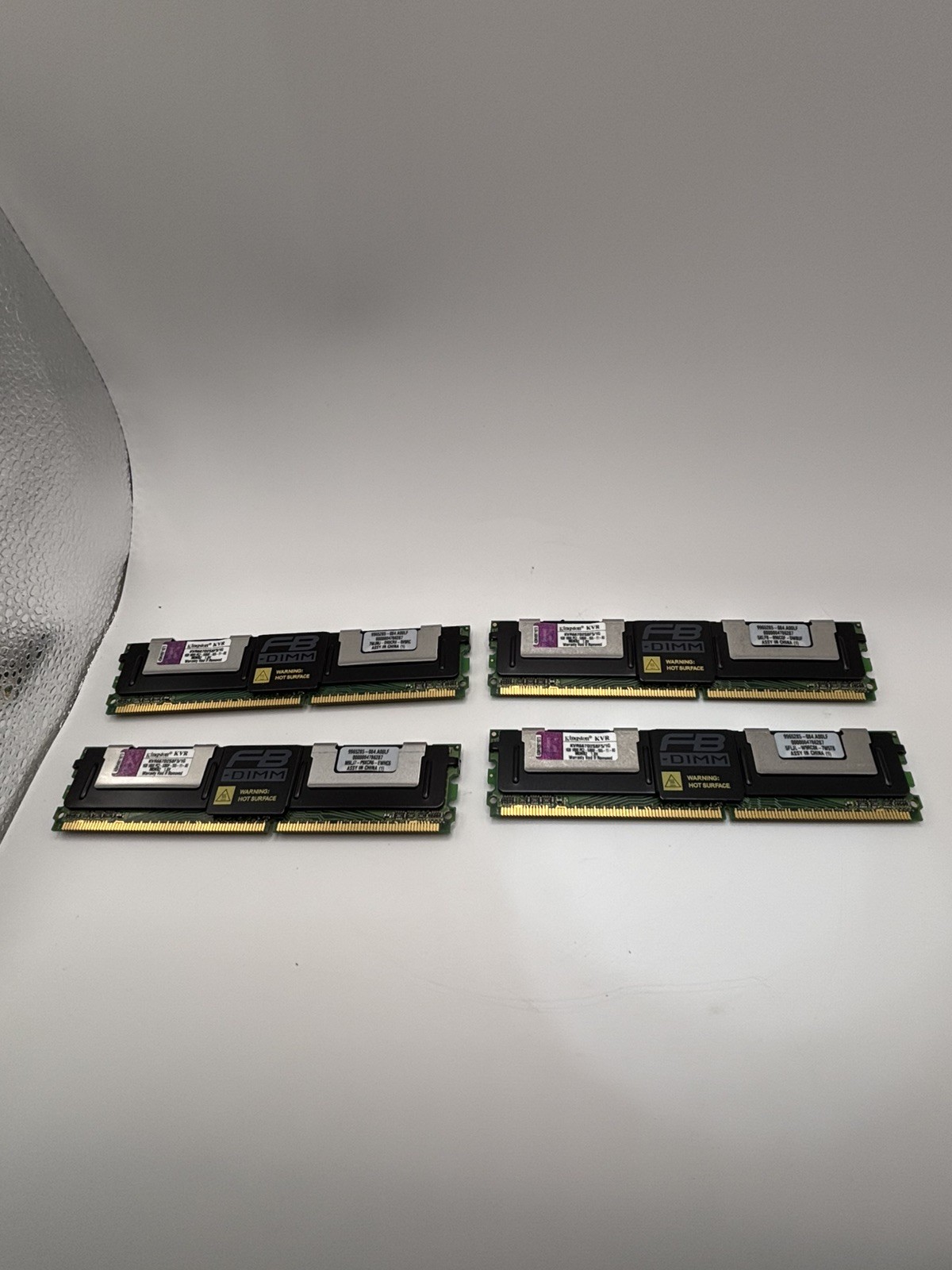 Lot of 4 - Kingston 1GB PC2-5300F DDR2 667MHz ECC Server RAM KVR667D2S8F5/1G Lot of 4 - Kingston 1GB PC2-5300F DDR2 667MHz ECC Server RAM KVR667D2S8F5/1G
