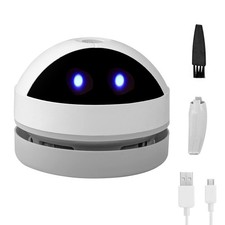 Desktop Vacuum Cleaner Mini Desk Portable Dust Crumb White picture