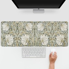 Green Boho Pad Large, Vintage Flroal Desk Mat, Abstract Flroal Large Gaming M... picture