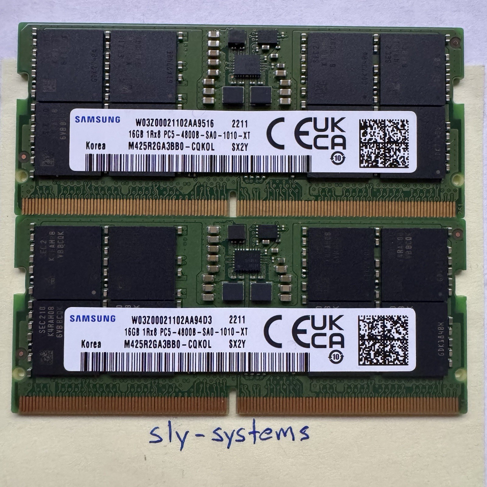 Samsung 32GB (2x16GB) DDR5-4800 SO-DIMM PC5-38400 RAM M425R2GA3BB0-CQKOL